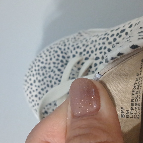 Coconuts By Matisse Cream and Black Polka Dot Sneakers, Gentle Used, Sz 9 - Picture 6 of 6